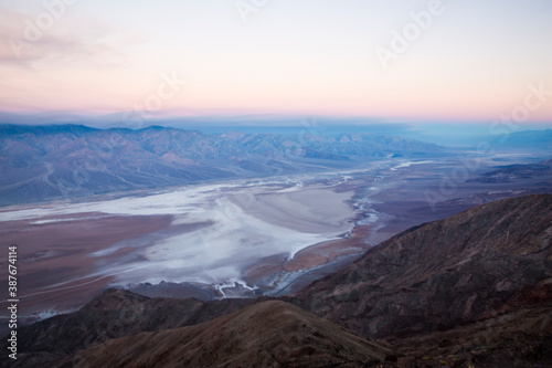 Landscape view of Death Valley National Park during sunrise as seen from Dantes View (California).