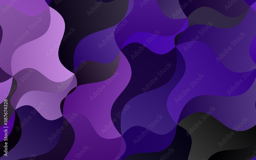 Light Purple vector background with curved circles.