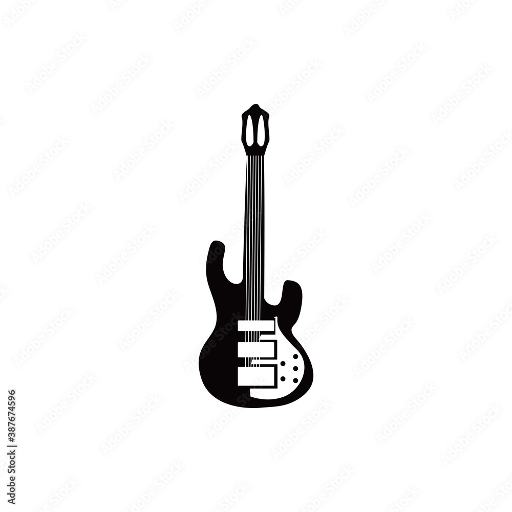 guitar electric instrument black and white style icon vector design guitar electric instrument black and white style icon vector design