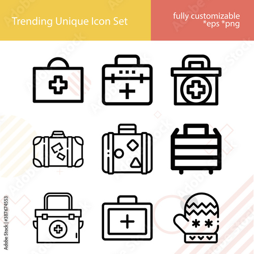 Simple set of socks related lineal icons.