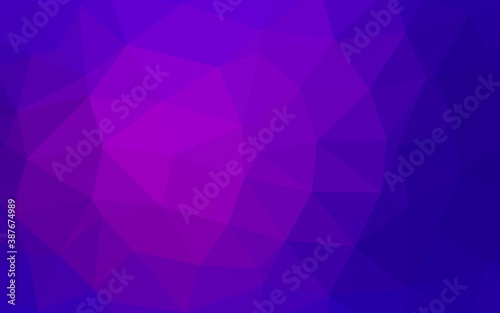 Dark Purple, Pink vector shining triangular pattern.