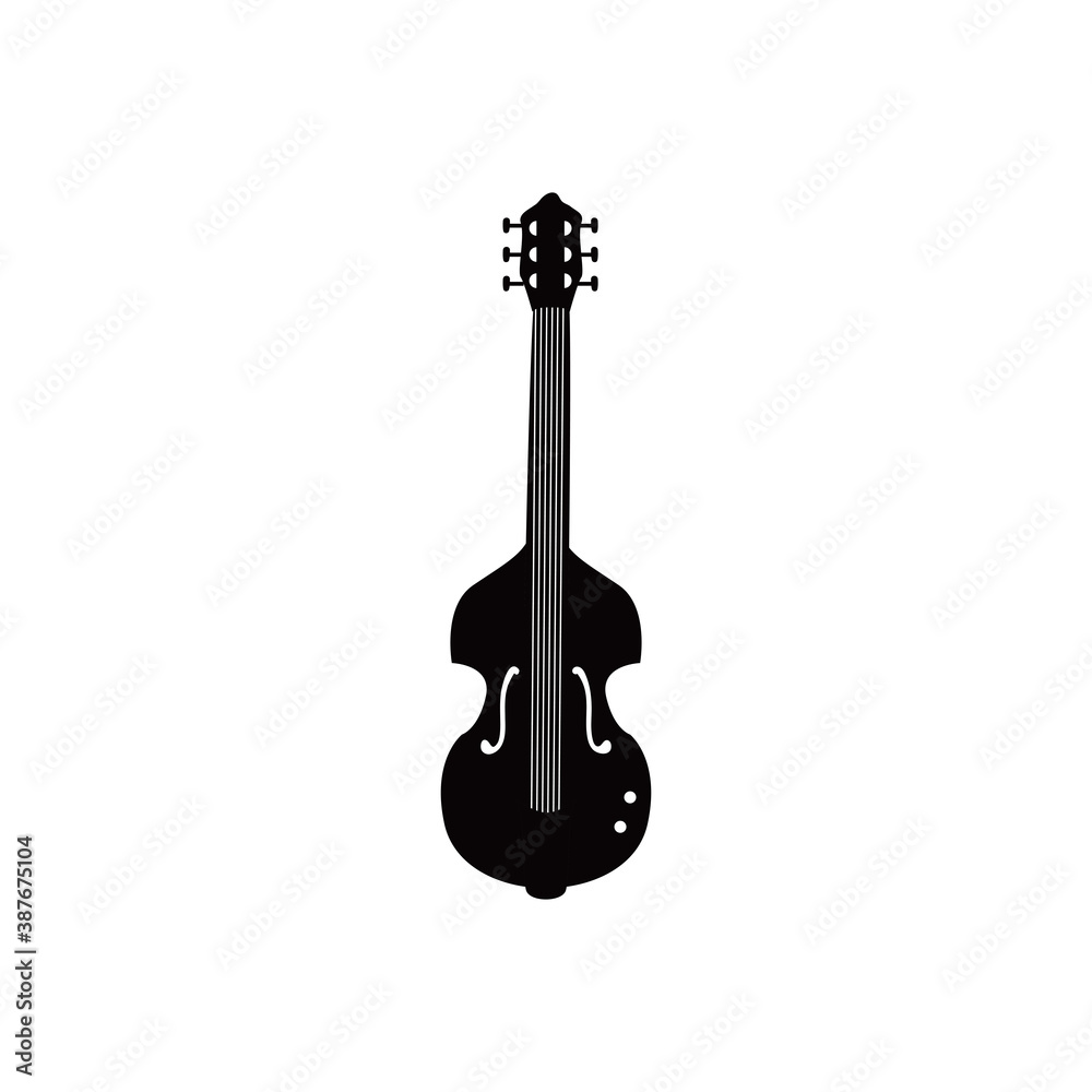 Fototapeta premium guitar electric instrument with ornament black and white style icon vector design