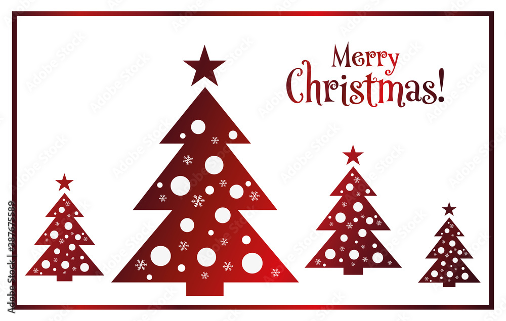 merry christmas card with christmas trees merry christmas card with christmas trees