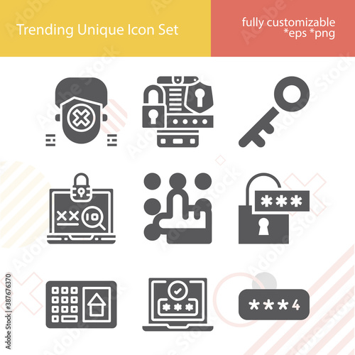 Simple set of guessed related filled icons.