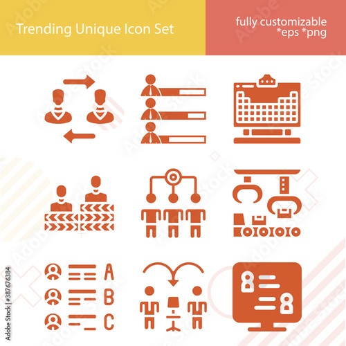 Simple set of constituencies related filled icons.