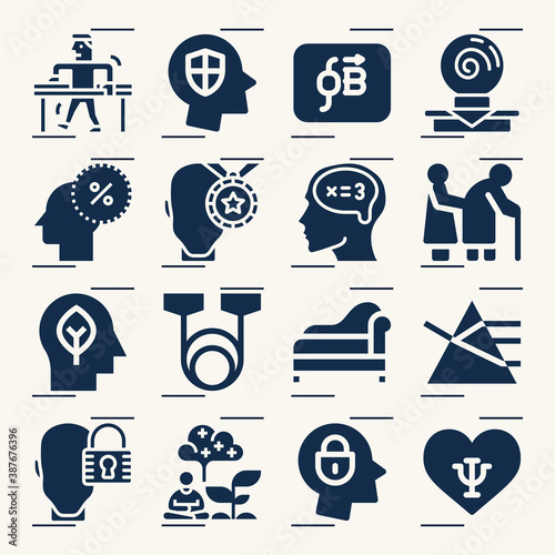 Simple set of psychological related filled icons. photo