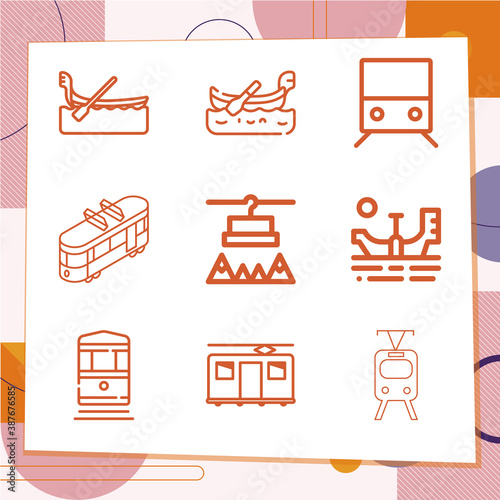 Simple set of 9 icons related to explicitly