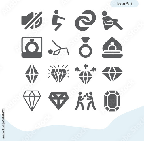 Simple set of brilliant related filled icons.