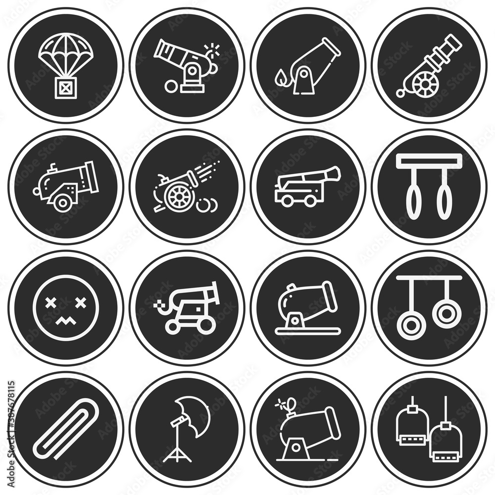 16 pack of ammunition lineal web icons set 16 pack of ammunition lineal web icons set