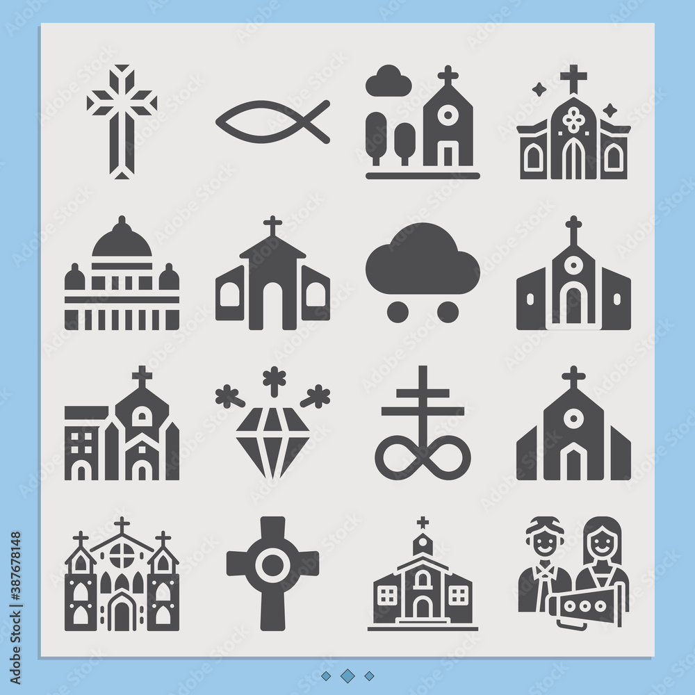 Fototapeta premium Simple set of praise related filled icons.