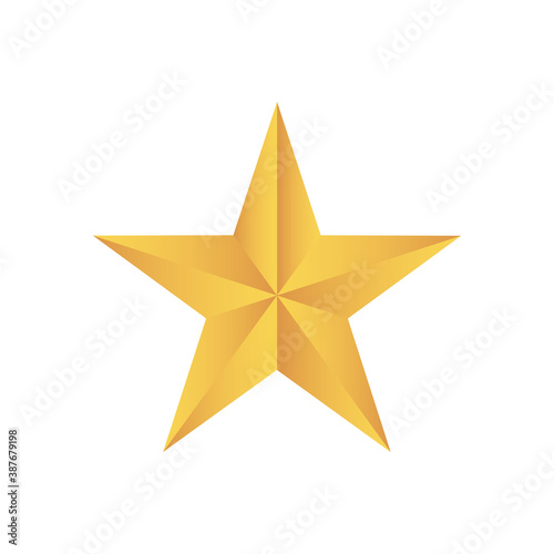 golden star icon  flat style