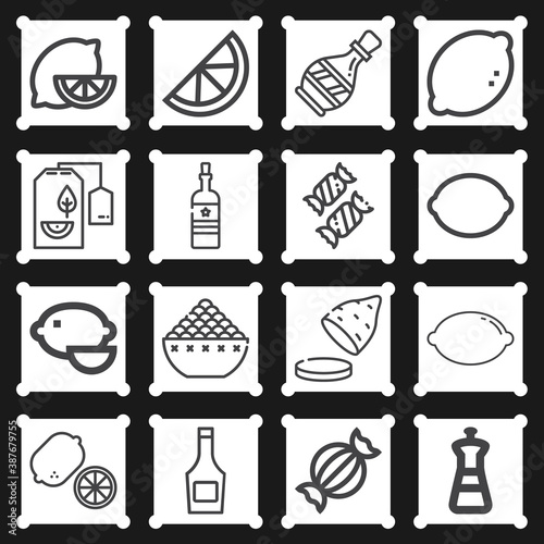 16 pack of taste  lineal web icons set