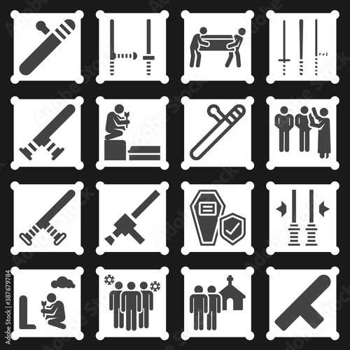16 pack of procession  filled web icons set