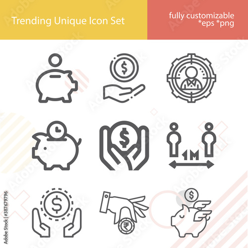 Simple set of retain related lineal icons.