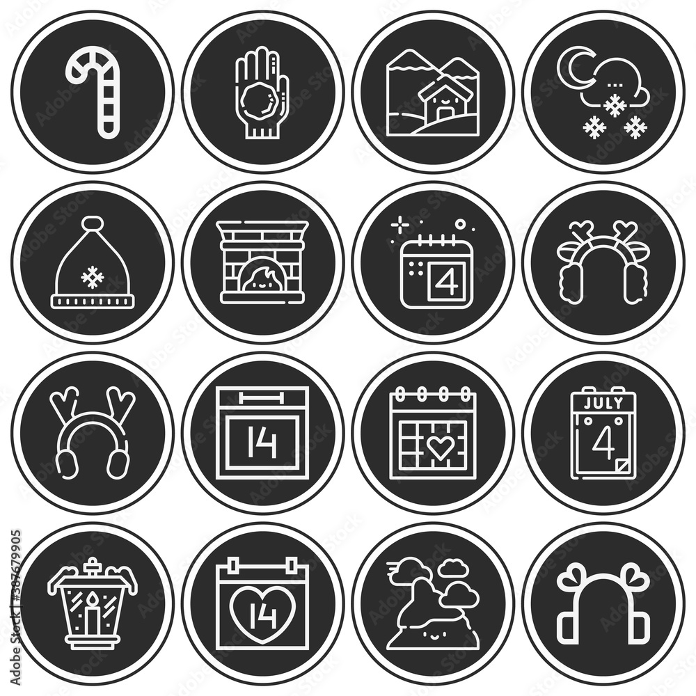 16 pack of february lineal web icons set 16 pack of february lineal web icons set