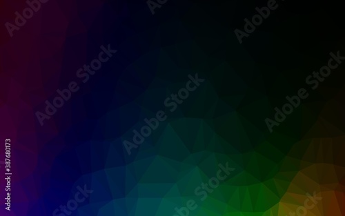 Dark Multicolor  Rainbow vector polygon abstract backdrop.