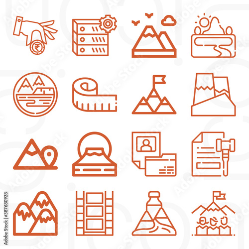 16 pack of enter  lineal web icons set