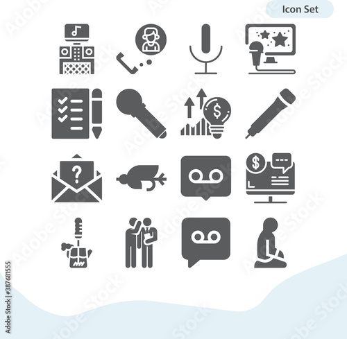 Simple set of petition related filled icons.