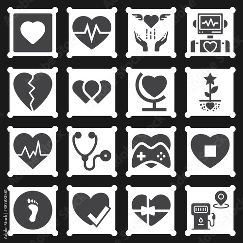 16 pack of coronary artery  filled web icons set
