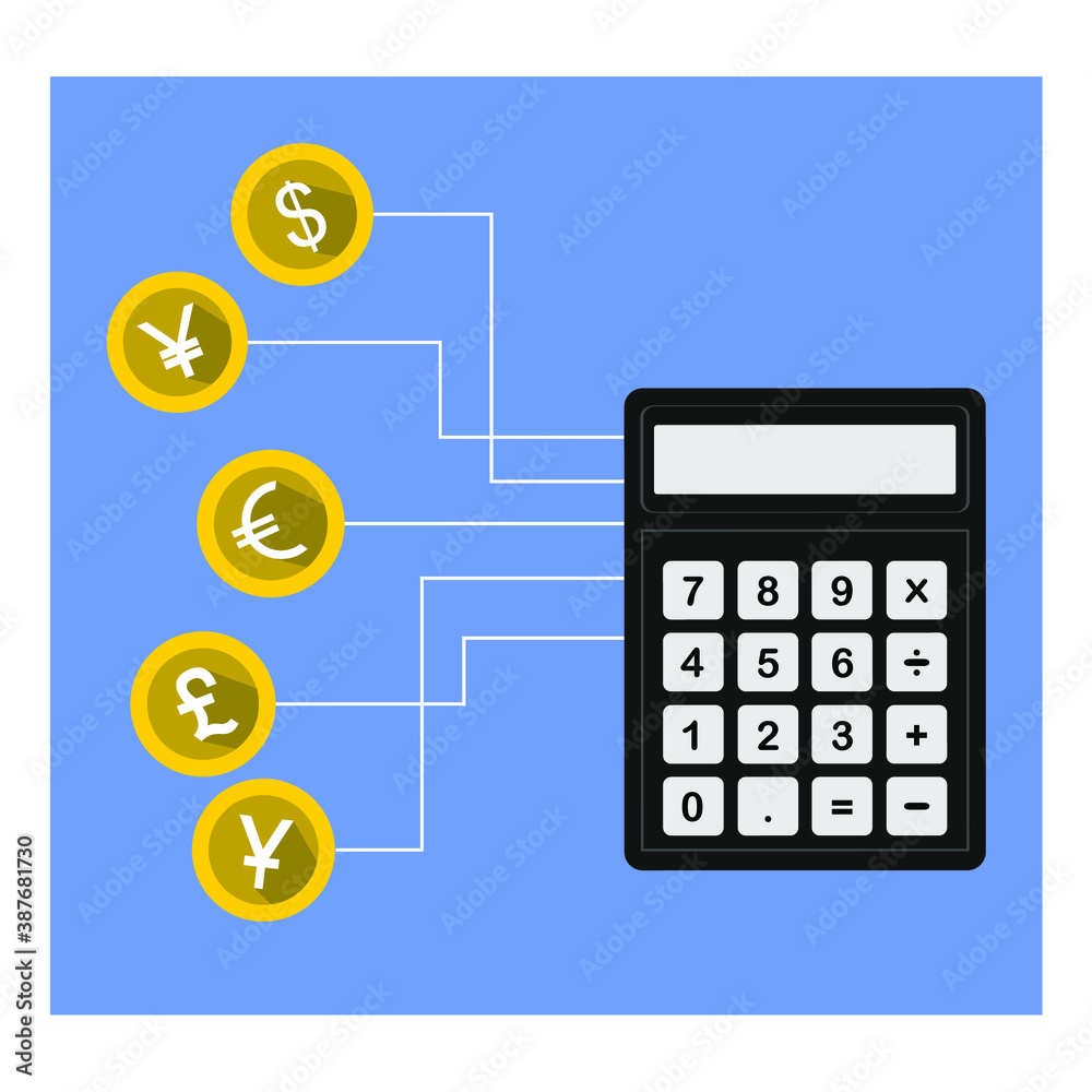 calculator and currency coins, money, count, number calculator and currency coins, money, count, number