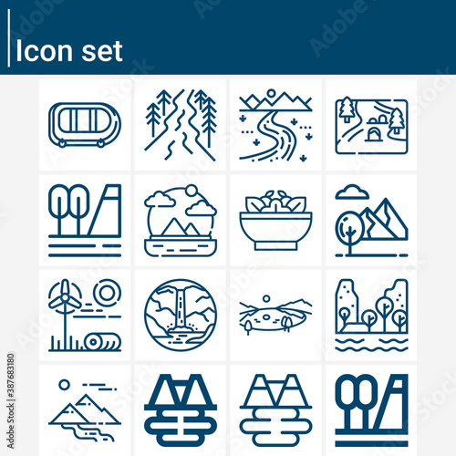 Simple set of water system related lineal icons.
