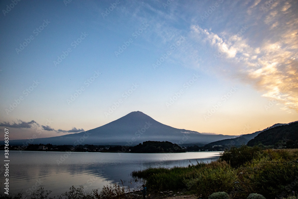 河口湖の大石公園からの富士山