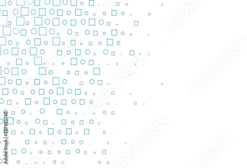 Light BLUE vector cover with circles, cubes.