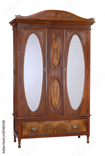 Armoire oval mirrors with clipping path.