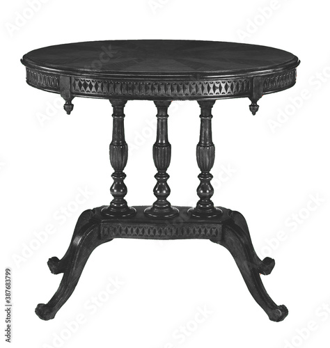 Black column table isolated.