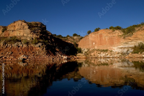 Rough, Rocky Shoreline of Lake McKinsey in the Texas Panhandle.