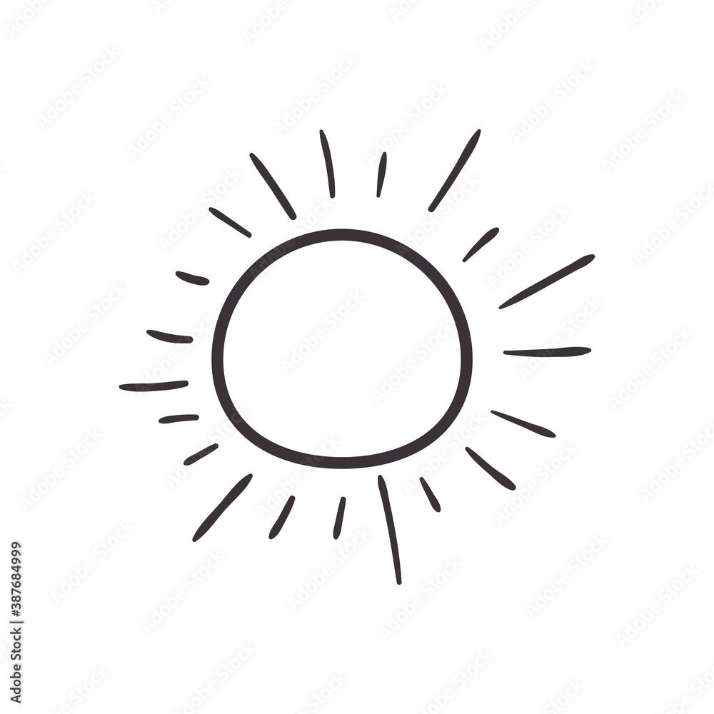 sun daily sticker line style icon vector design