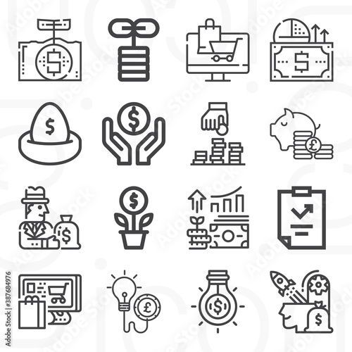 16 pack of leverage  lineal web icons set