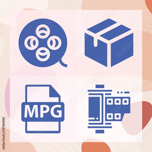 Simple set of tape related filled icons