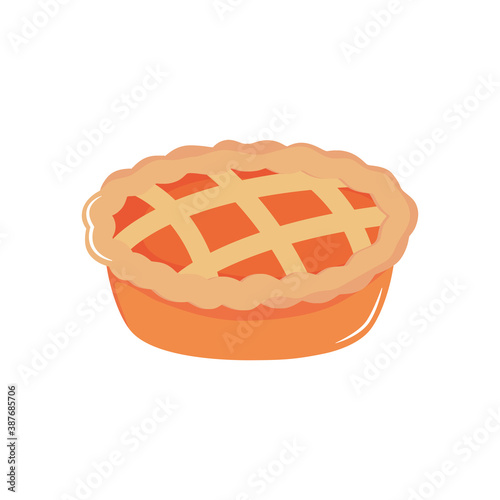 apple pie icon, flat style