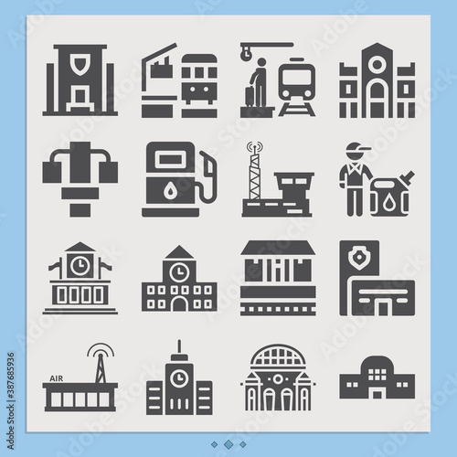Simple set of garrison related filled icons.
