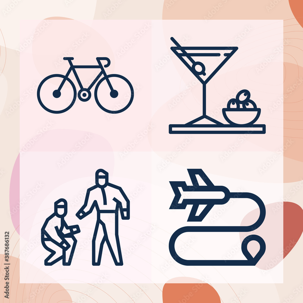 Simple set of hospitality related lineal icons Simple set of hospitality related lineal icons
