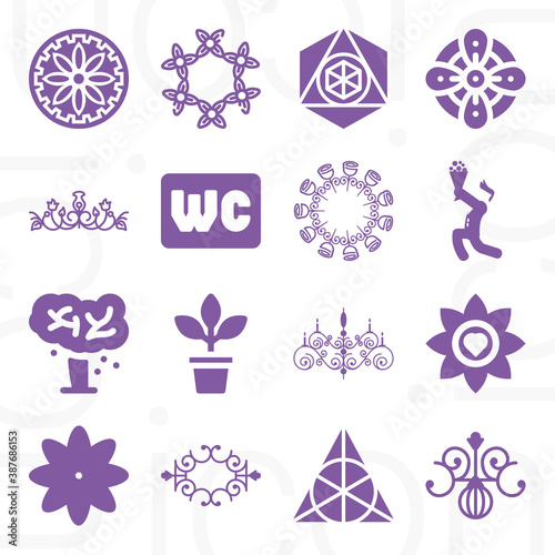 16 pack of flush  filled web icons set