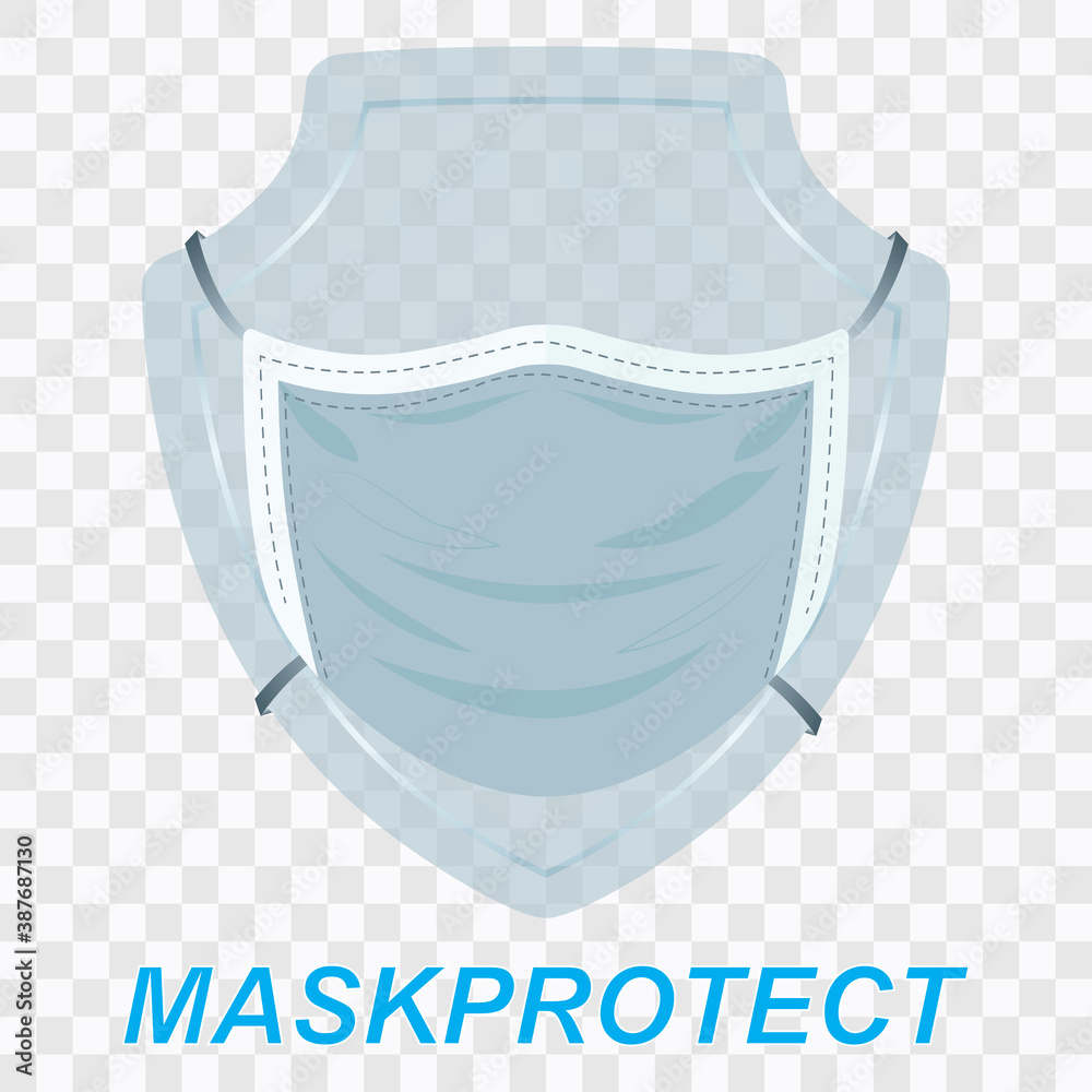 Shield with mask vector logo template transparant. This logo suitable for preventive from virus Shield with mask vector logo template transparant. This logo suitable for preventive from virus
