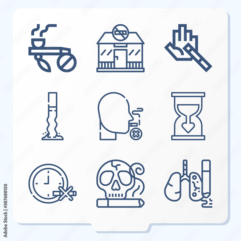 Simple set of 9 icons related to devote