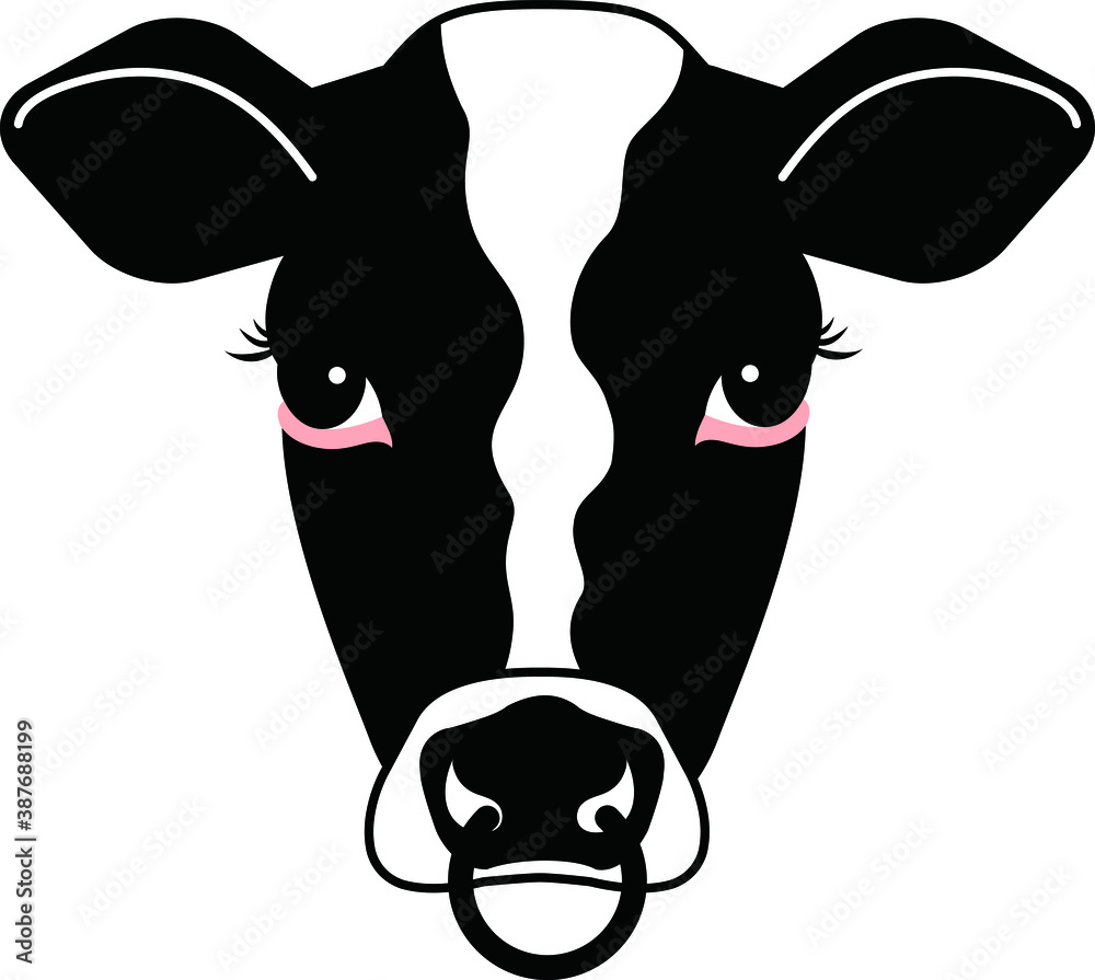 正面から見た牛の顔 鼻輪あり Stock Vector Adobe Stock 正面から見た牛の顔 鼻輪あり Stock Vector Adobe Stock