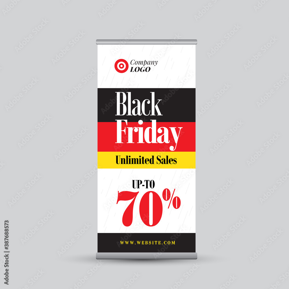 Black Friday RollUp Banner Design | Stand Up Banner | Vertical Signage | Display Poster Design