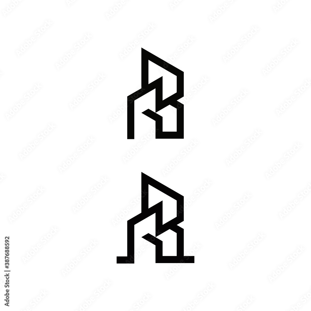 r b rb initial building logo design vector graphic idea creative Stock ...
