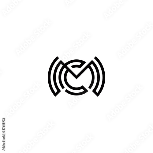 m c mc cm initial communication logo design vector graphic idea creative