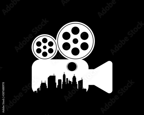 Movie recorder with city building inside