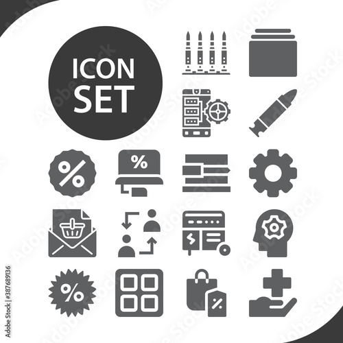 Simple set of options related filled icons.