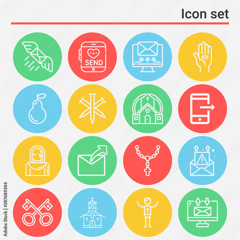 Fototapeta premium 16 pack of missionaries lineal web icons set
