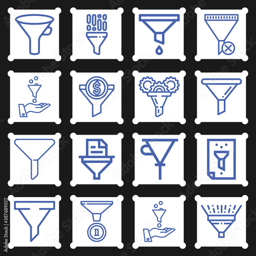 16 pack of attenuation  lineal web icons set