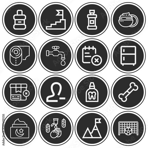 16 pack of take away  lineal web icons set