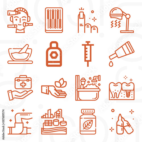 16 pack of patients  lineal web icons set