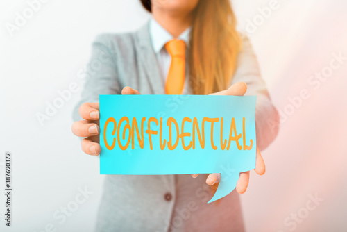 Writing note showing Confidential. Business concept for containing an individualal information whose unauthorized disclosure Displaying different color mock up notes for emphasizing content photo